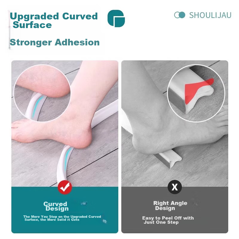 Honglu Bathroom Water Barrier Strip, White Hollow-Out Design, 2m Long, for Bathroom And Kitchen Floor Wet And Dry Separation, Flexible