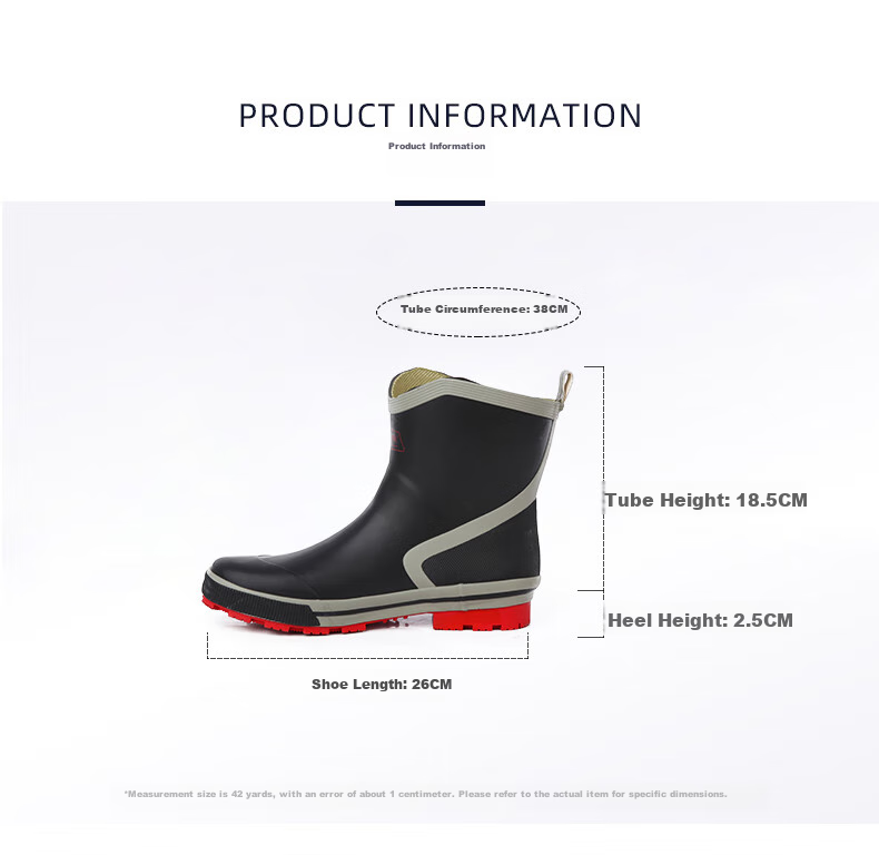 Jolly Walk Men's Water Shoes, Low-Top Rain Boots, Car Washing Fishing Rain Boots, Waterproof Overshoes, Rubber Shoes JW320 Dark Blue 39 6