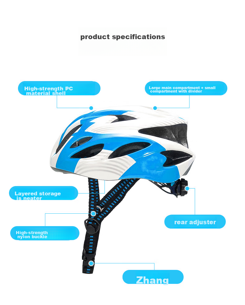 Adandyish Children's Integrated Bicycle Helmet, One-Piece Molded Cycling Helmet, Road Bike Helmet for Boys And Girls, Bicycle Equipment, Cool Blue Black 7