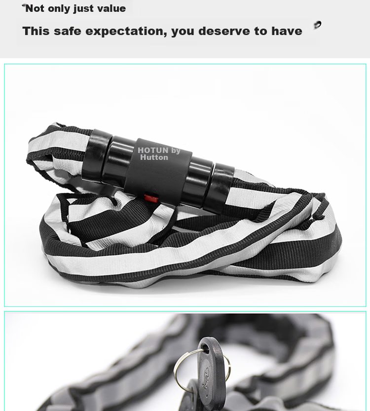 HOTUN Chain Lock, Bicycle Lock, Anti-Theft Portable Lock for Mountain Bikes, Electric Bikes And Motorcycles, HDHL-08 Classic Model 13