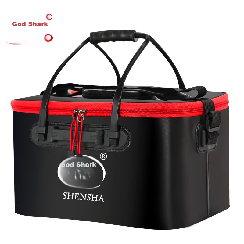 Shensha Live Fish Bucket, Fishing Bucket, 40cm Thickened EVA Foldable Multifunctional Fish Protection Bucket, Water Bucket, Fish Storage Box, Fishing Tackle