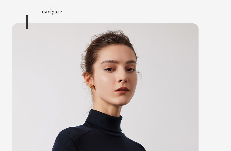 Navigare Women's Turtleneck Slim-Fit Base Layer, High-Elastic Solid Color Long-Sleeve Top 2335084501 30