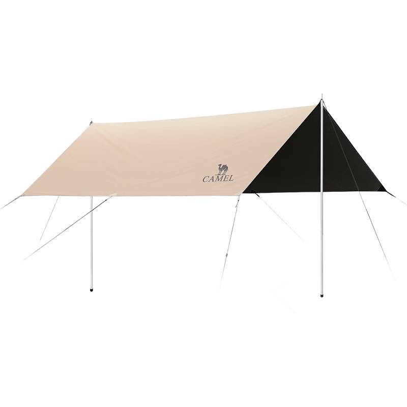 CAMEL Outdoor Refined Camping Black Tarpaulin Canopy Tent, Sun-Shading Portable Sun Protection Camping Large Shade Shelter 1J32263960-2