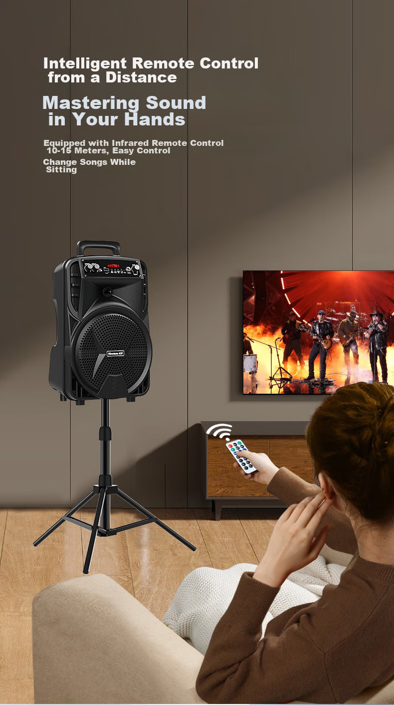 Newmine N557 Square Dance Speaker Outdoor High Power Portable Trolley Loud KTV HiFi High-Quality Bass Elderly Gift 10