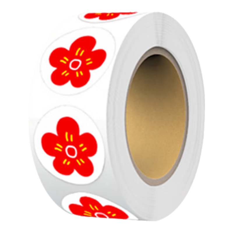 TaTanice Little Red Flower Reward Stickers, Praise Stickers for Primary School Students And Kindergarten Children, Thumb-Up Smiley Face Star Encouragement Stickers, 1 Roll of 500 Stickers