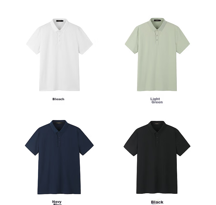 YOUNGOR [Cool Sun Protection] New 2026 Style, Turn-Down Collar, Business Casual, Shape-Retaining, Breathable Short-Sleeve POLO Shirt, Bleached, XL 16
