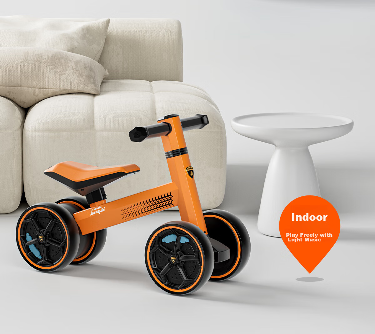 AUTOMOBILI LAMBORGHINI Children's Balance Bike for Ages 1-3, Anti-Rollover, Baby Mid-Autumn Festival National Day Birthday First Birthday Gift Gliding Walker 21