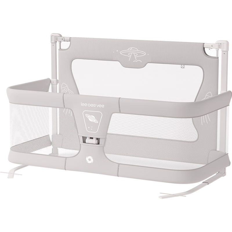Leeoeevee Foldable Baby Bed Crib, Easy to Assemble, with Safety Guardrail, Anti-Pressure, Muya White