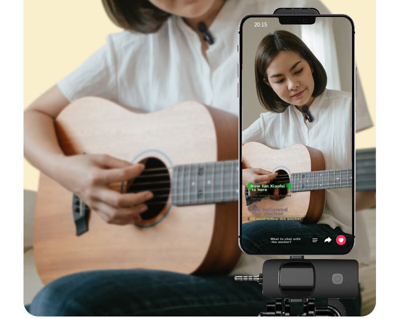 Masentek K1 Wireless Lavalier Microphone, Live Streaming Headset, Host-Specific Microphone, Recording And Amplification Device, Small Bee One-To System, Suitable for Smartphones, Computers, And Canon Cameras 21