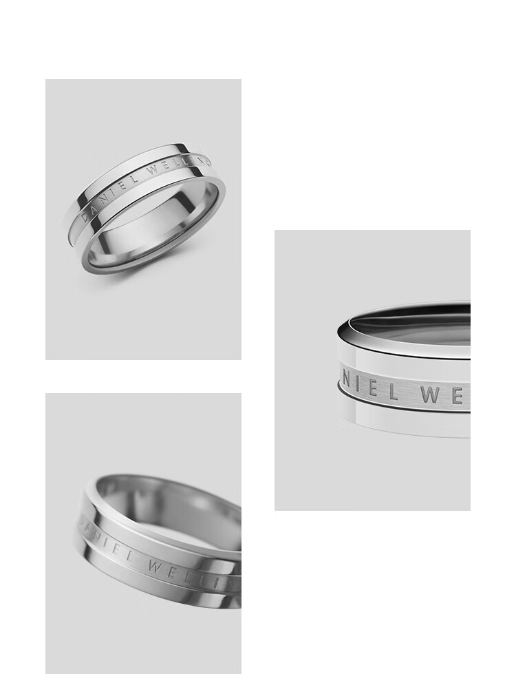 DanielWellington DW Ring for Women, Elegant Silver Couple Rings Size 48 DW100 Birthday Gift for Girls 9