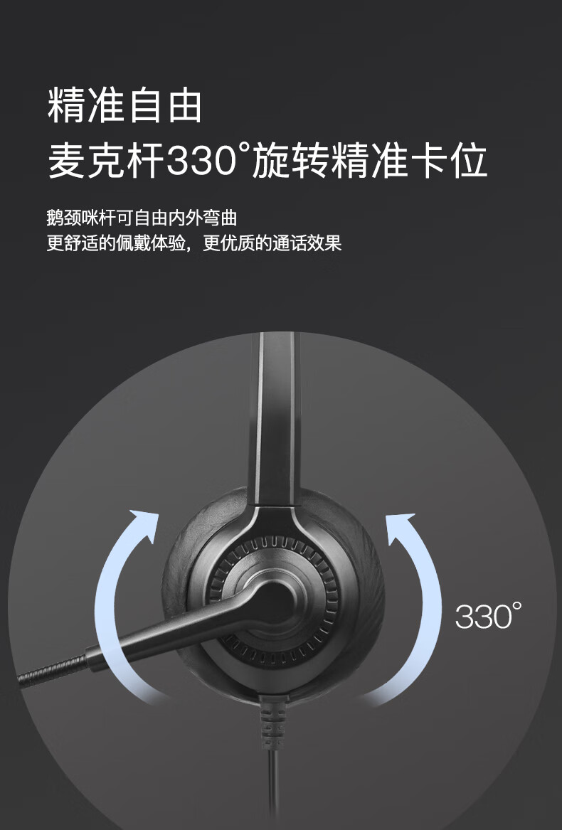 EJTON Upgraded Single-Ear Call Center Headset Y300D USB Interface Over-Ear Headphones Noise-Cancelling Business Headset with Volume and Mute Buttons Direct PC Connection 1