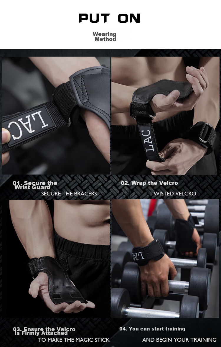 LAC Pull-Up Assist Band Fitness Gloves for Men, Pull-Up Bar, Dumbbell Grip Band, Sports Wrist Guard, Non-Slip, One Pair 6