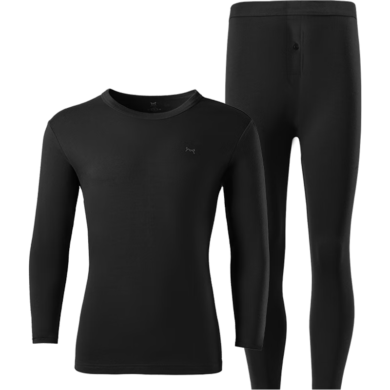 MiiOW [Xinjiang Long-Staple Cotton] Men's Thermal Underwear, Seamless Antibacterial Autumn Top And Bottom, Thin Round Neck Base Layer Set