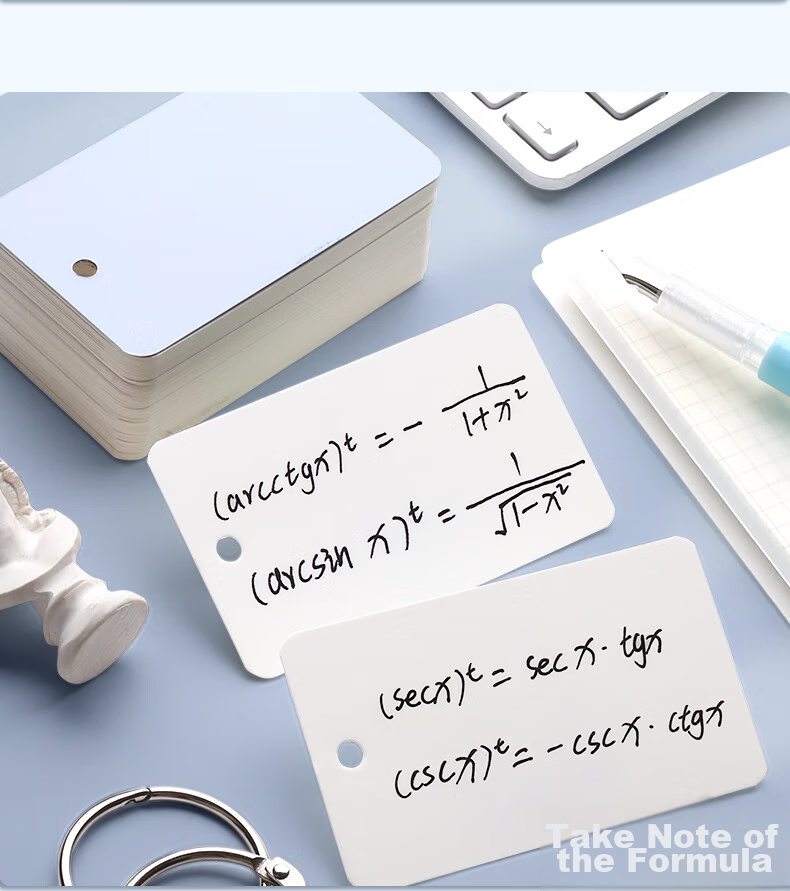 Jinzhi Morandi 400 Blank English Vocabulary Cards, White Hard Card Paper, Portable Loose-Leaf, High School Personal Memorization, Ring-Bound with Punches, Handwritten Learning Self-Made Flashcards 10