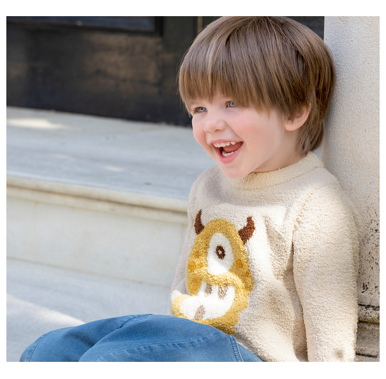 DAVE & BELLA Children's Chenille Sweater Winter Toddler Top Kids Boys Girls Fashion Knitwear 2