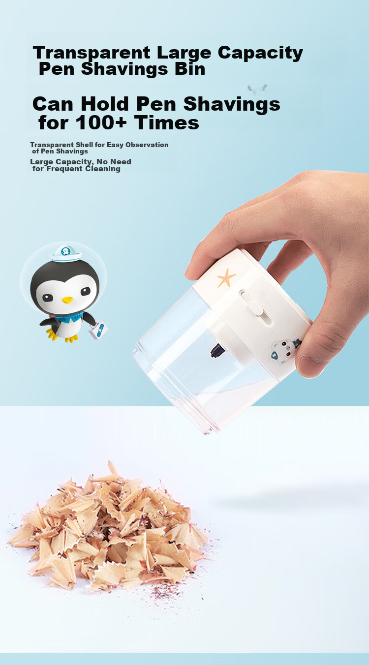 Zhonghua Xhai Diao Xiaozongdu Electric Pencil Sharpener, Three-Speed Thickness Adjustment, for Primary School Students, Large Diameter Sharpener, Can Sharpen 12mm Thick Pencils, Large Triangular Electric Stationery HB0002 Blue 7