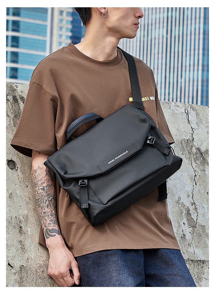MARK FAIRWHALE Luxury Men's Crossbody Bag Shoulder Bag 14-Inch Laptop Bag Valentine's Day Gift for Boyfriend Husband Practical Present 2