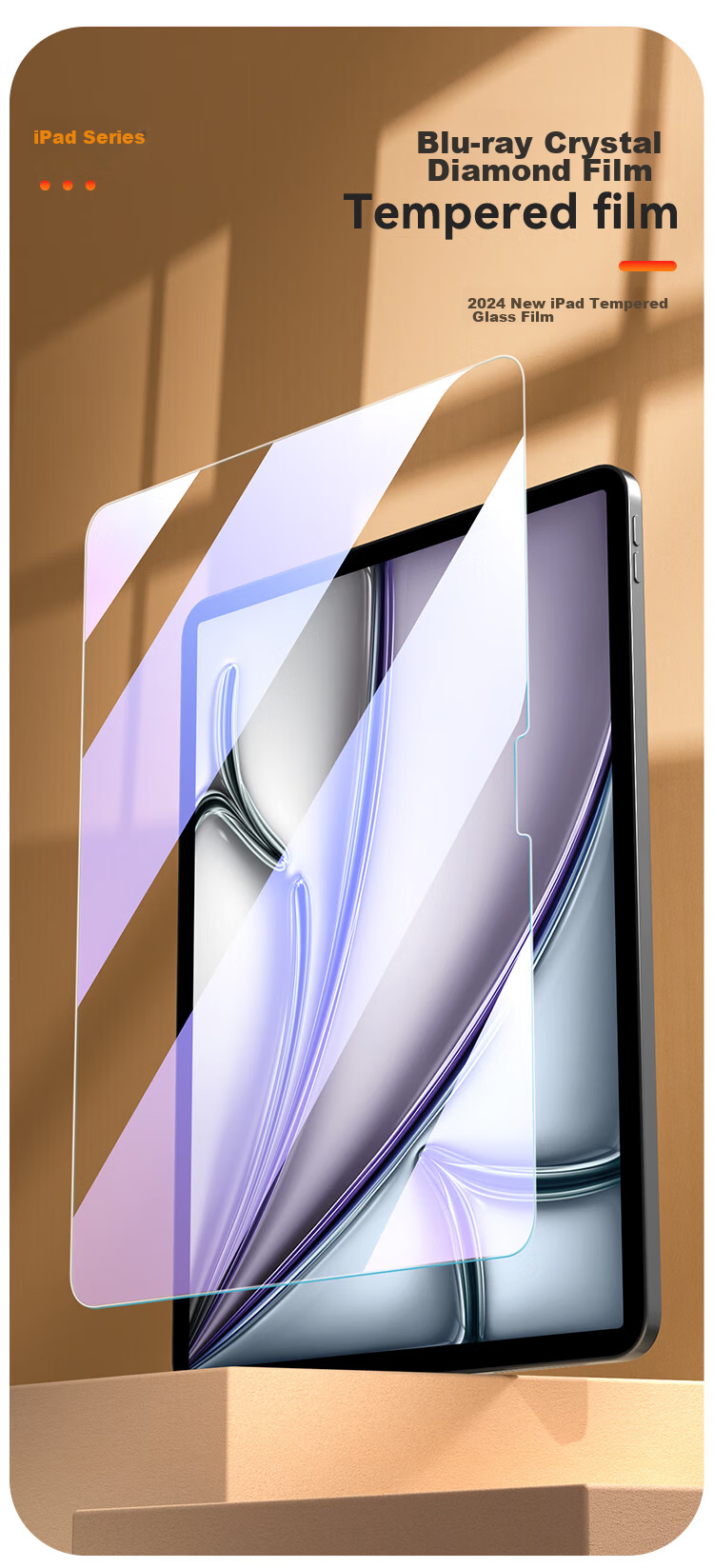 BIAZE Compatible with 2026 M4 Chip Apple IPad Air 11-Inch Tempered Glass Screen Protector, Anti-Blue Light And Anti-Fingerprint Protective Film for Apple IPad Air 8/7/6 11-Inch 1