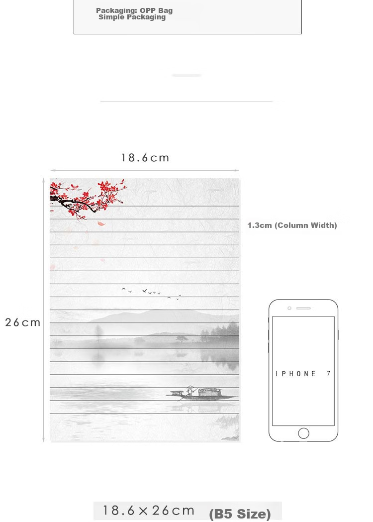 Yuhe A4 Composition Paper, Display Paper, Grid Writing Paper, Elementary School Student Writing, Thickened Letter Paper, Practice Paper, Learning Tool, 300 Grids, Eight Mixed Styles, 40 Sheets, 5145 3