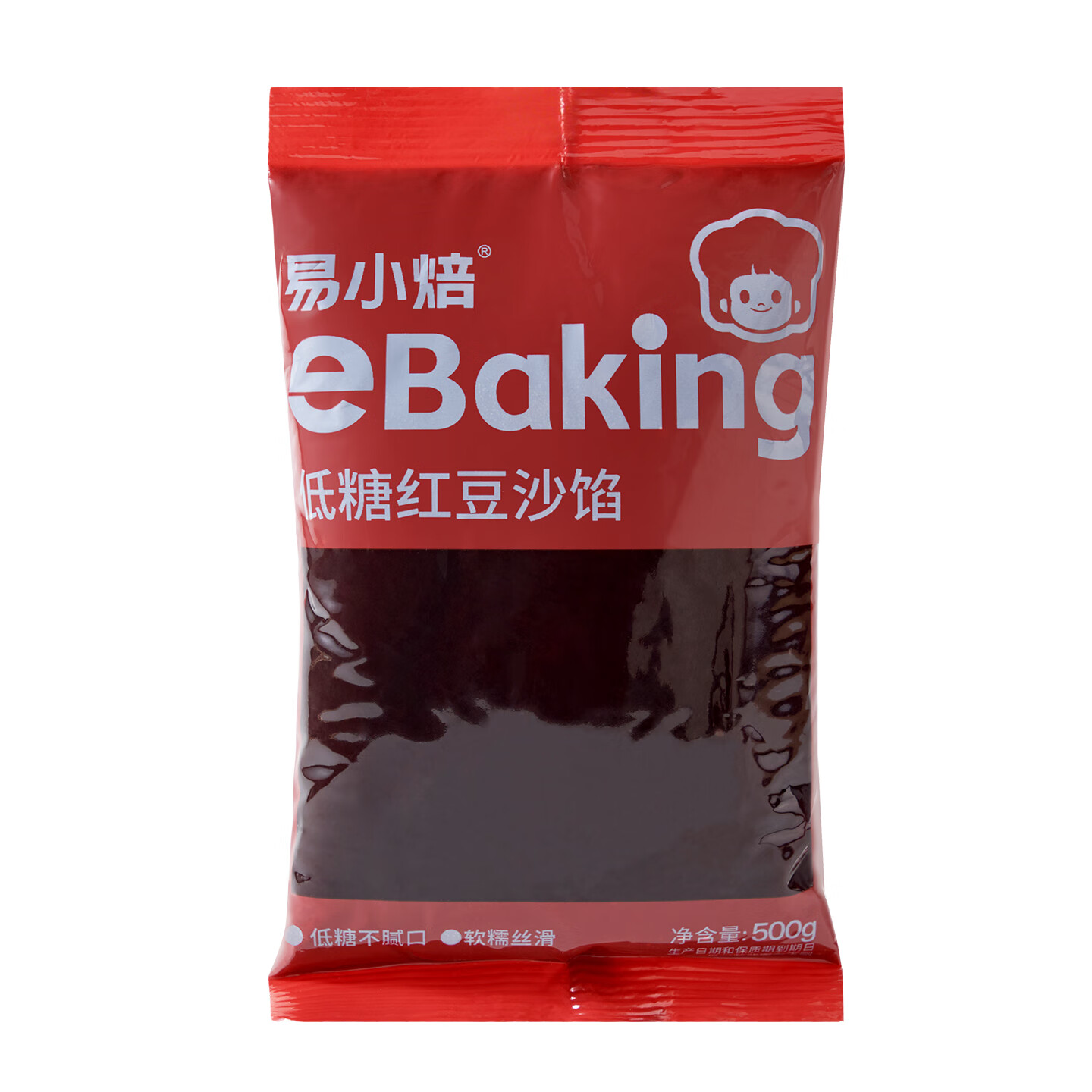 易小焙 低糖红豆沙 烘焙原料 甜品原料 红豆沙面包馅料粽子月饼馅 500g