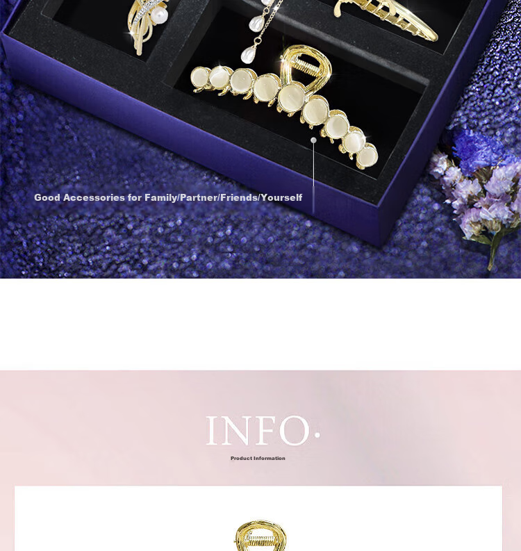 Dijing Wheat Ear Hair Clip, High-End 2026 Style, Side Bangs And Flyaway Hair Barrette, Shark Clip, Birthday Gift 7