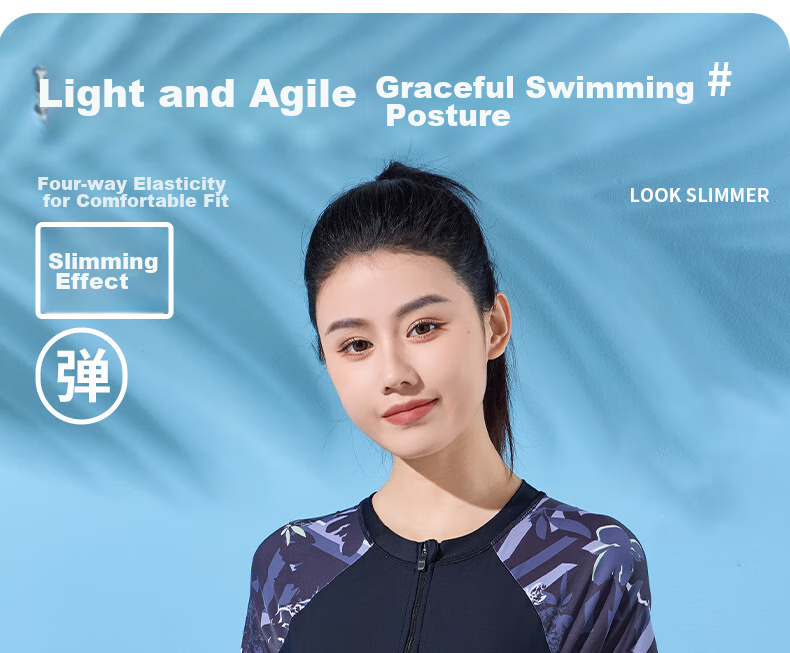 Li-Ning Women's Swimsuit, Fashionable One-Piece Boyleg Casual High-Waist Slimming High-Elastic Breathable Hot Spring Swimwear, 501 Black Floral Pattern, Size L 4