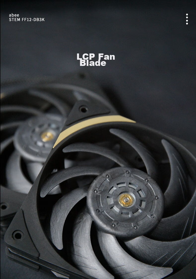 Abee STEM FF12-DB2K Computer Cooling 12cm Case Fan, 2200 RPM, LCP Blades, NB Dual Ball Bearings, Triple Dynamic Balancing Calibration, Low Noise 4