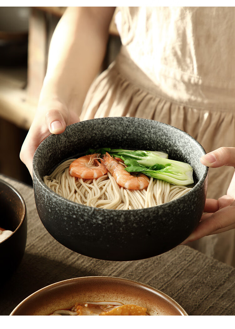 PINYU Japanese-Style Ramen Bowl, Tableware Noodle Bowl, Large Home Use Bowl for Noodles And Soup, Heat-Resistant Ceramic Soup And Noodle Bowl [White] 4