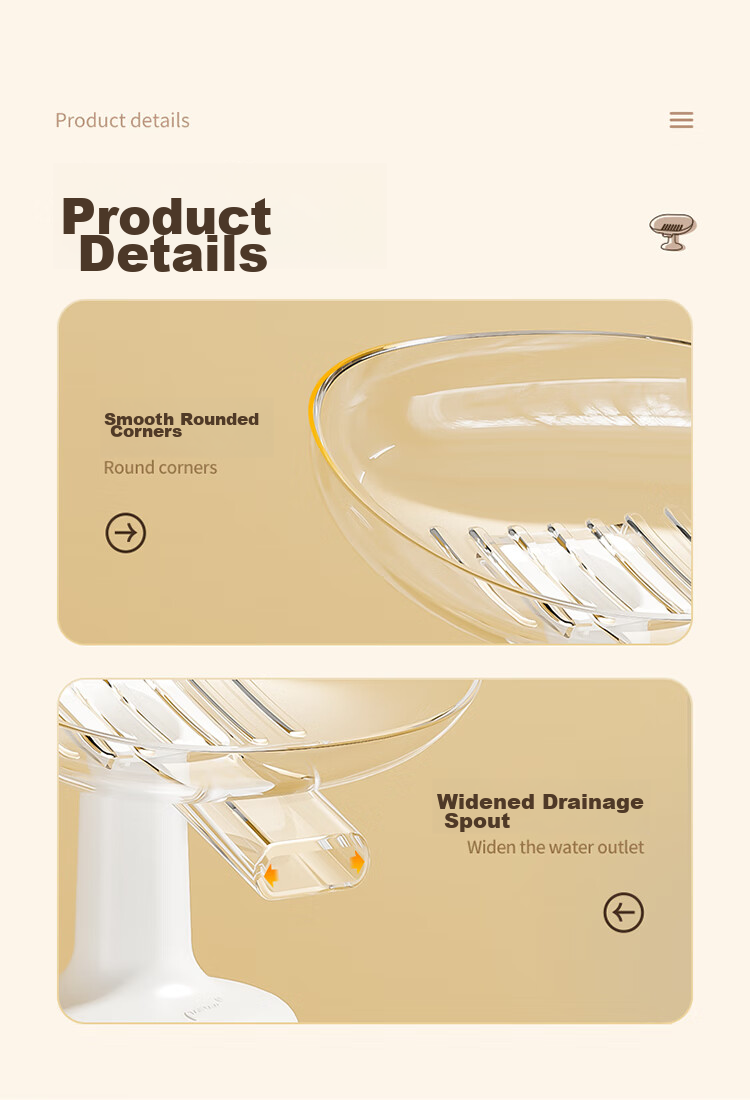 Taili Suction Cup Soap Dish with Drainage, No Drilling Required, Bathroom TPE Material Strong Adhesion Storage Holder 14