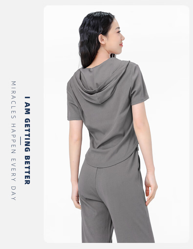CAMEL Casual Sports Set, New Women's Clothing, Short-Sleeve Jacket, Wide-Leg Straight Pants, Two-Piece Set, Knitted Casual Sportswear 17