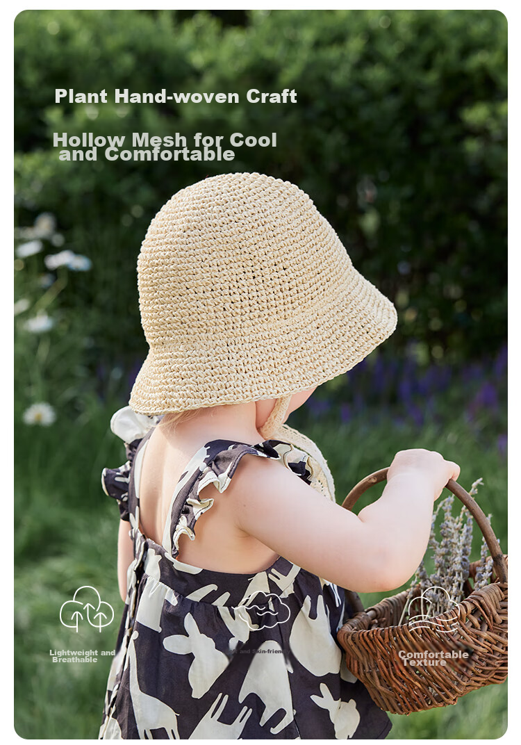 Babylove Baby Boys and Girls Straw Hat Summer Sunshade Hat Infant Toddler Sun Hat Kids Outdoor Fisherman Straw Hat 3