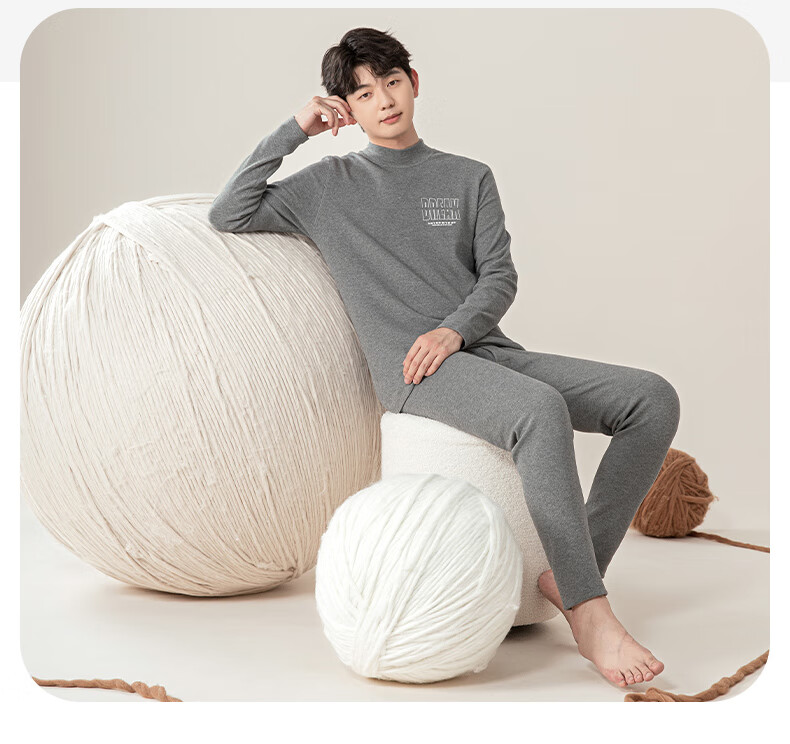 YING BO LUN Youth Kids Thermal Underwear Autumn Set Thickened Cotton Sweater School Uniform Essential 81211 Coffee Stripes 180 9