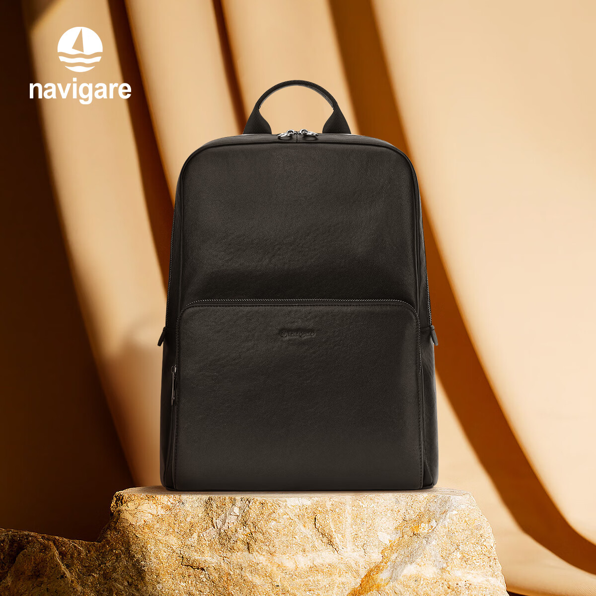 Navigare Italian Small Sailboat Backpack, Men's Laptop Bag, Travel Business Leather Backpack for Men, Gift for Birthday