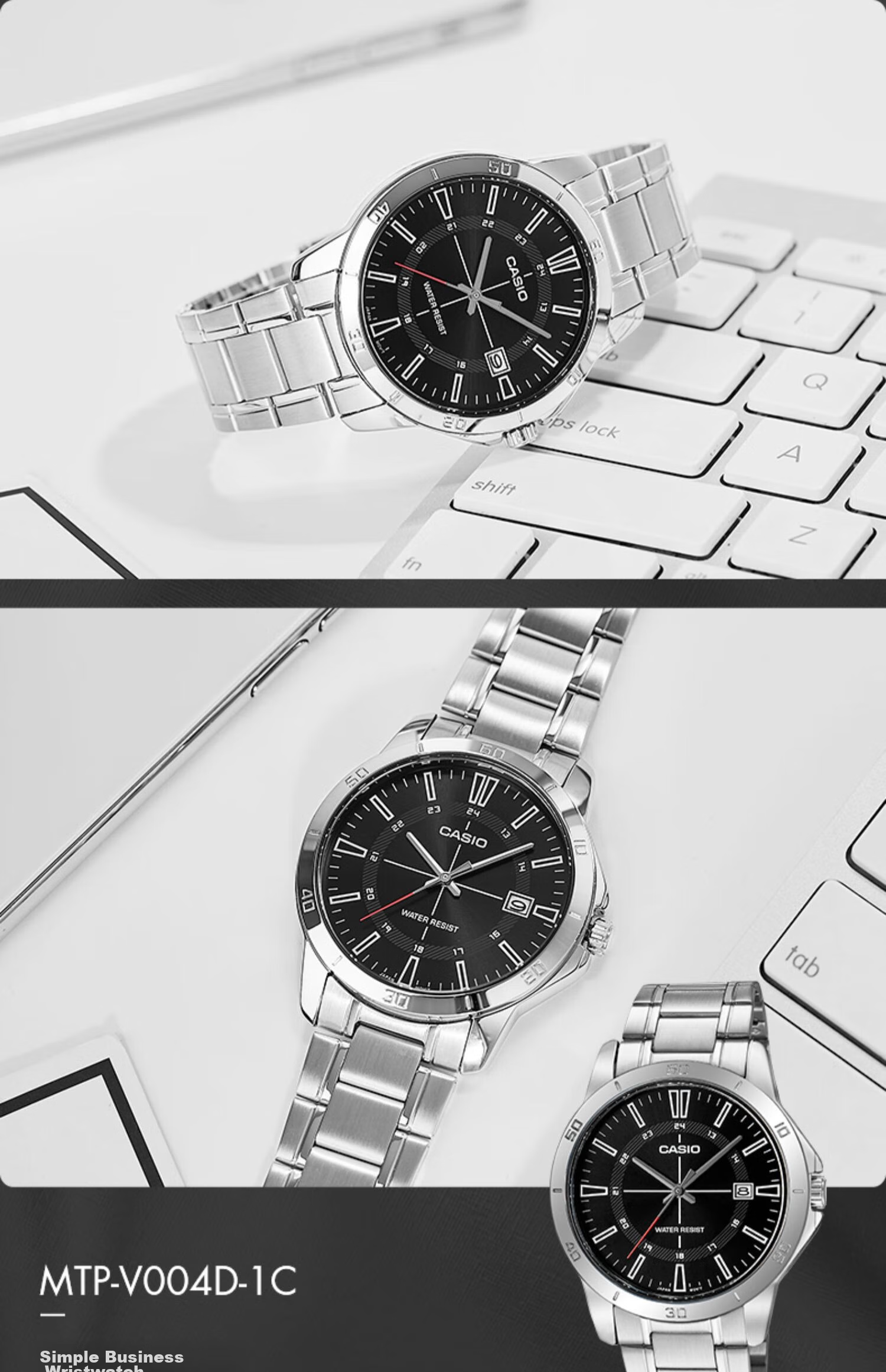 CASIO Business Commute Simple Elegant Classic Large Dial Waterproof Quartz Men's Watch Gift for Boyfriend MTP-1374L 12