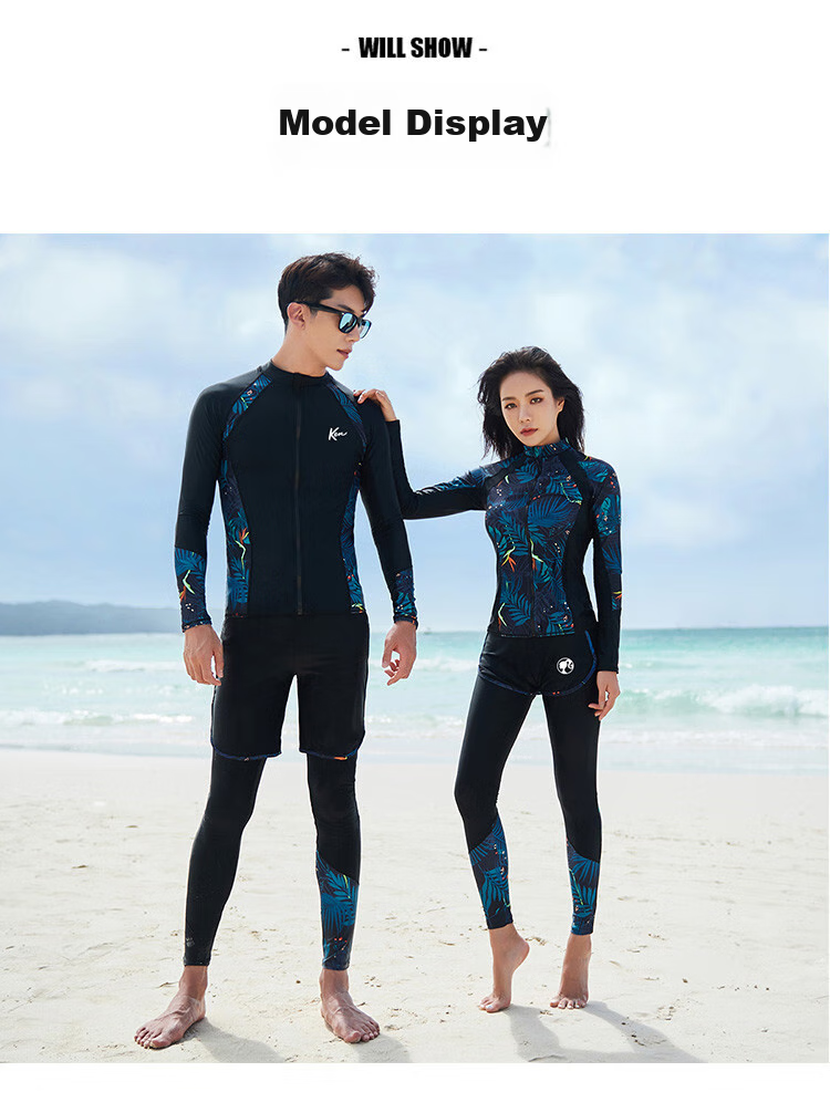 Barbie Couple's Wetsuits, Women's Two-Piece Long-Sleeve Sun Protection Jellyfish Suit, Snorkeling Suit, Surfing Suit Set, Slimming Swimwear 6