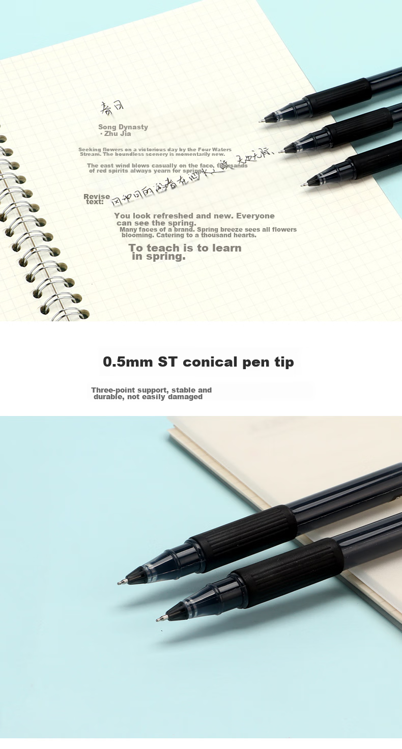 BAOKE PC5008 Giant Writing Gel Pen, Red, 0.5mm, Office And Study Gel Pen, Meeting Pen, 10 Pens/box 4