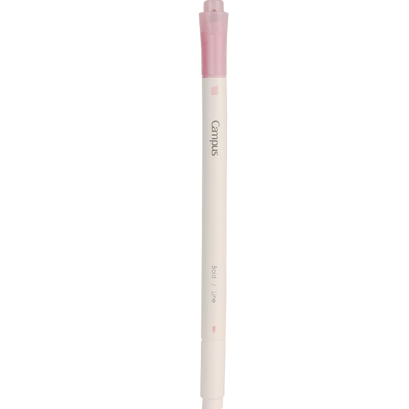 KOKUYO Campus Soft Color Dual-Tip Highlighter Pen for Students, Light Pink/Pink, 1 Pack, WSG-PMW102P