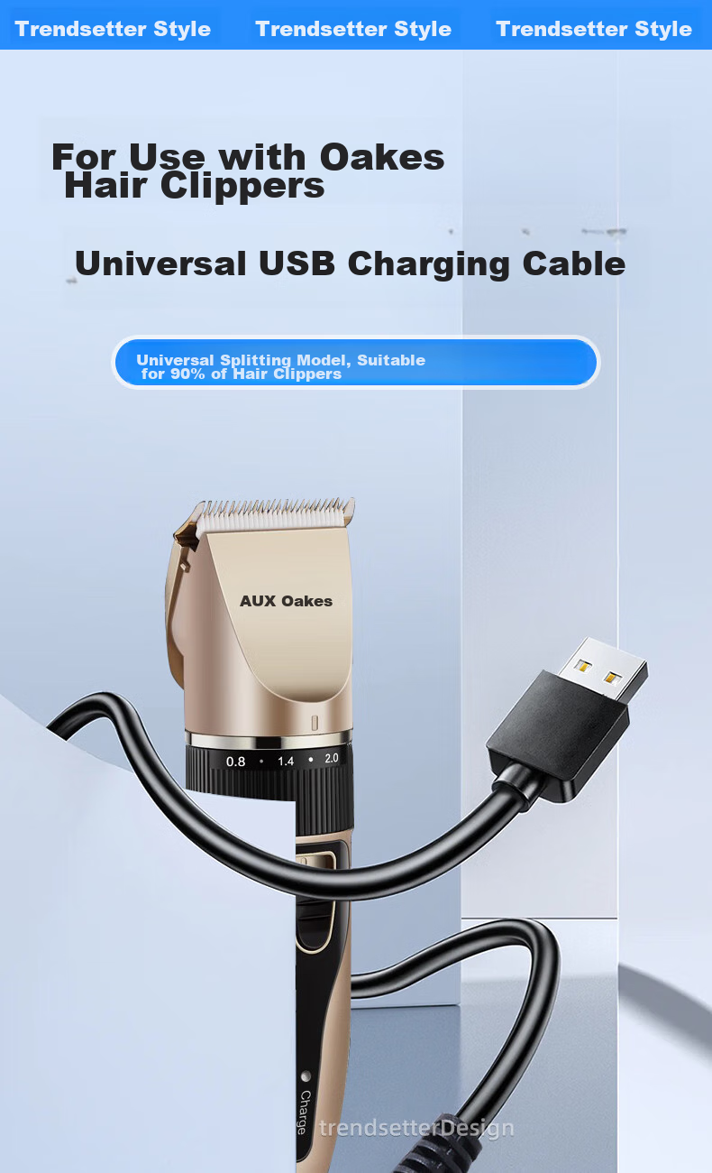Chaofan Compatible Charging Cable for AUX Shaver, Hair Clipper Charger Cable, Power Cord Accessories for A1 A5 A6 A7 A8 S7 S8 X1 Hair Trimmer And Electric Scissors 1