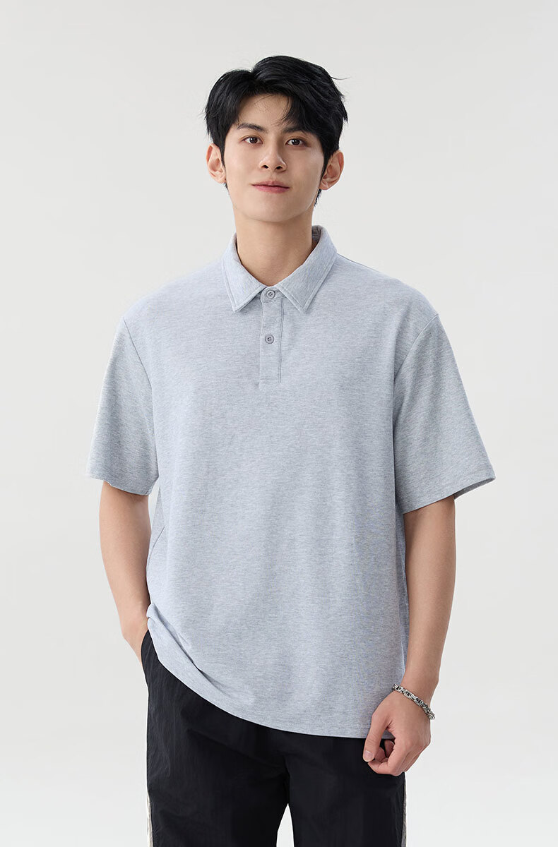 Baleno Short-Sleeve Polo Shirt for Men, Summer Casual Loose T-Shirt, Retro Versatile Five-Sleeve Top, Men's Clothing 4