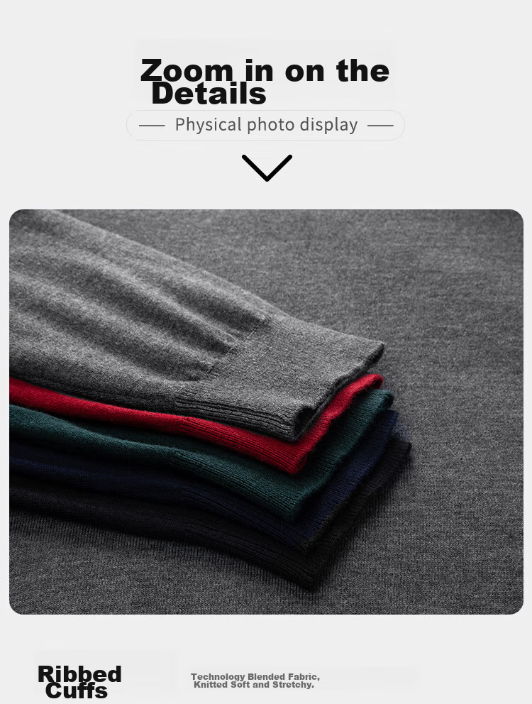 MONTAGUT Mulberry Silk Autumn And Winter Men's Cotton Wool Sweater, V-Neck Pullover Warm Knitted Sweater, Navy Blue, 2XL 22