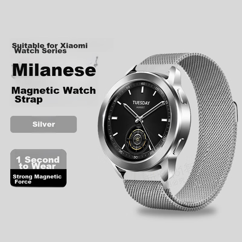 Watchbond Compatible with Xiaomi Watch 5/S4/S5 Sport Milanese S3/2/S1 Pro Watch Band, Magnetic Stainless Steel Sports ESIM Commemorative Edition Summer Strap