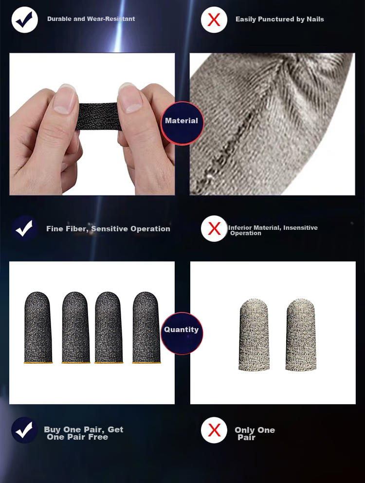 KOVOL Gaming Finger Sleeves, Sweat-Resistant, for Mobile Phones And Tablets, Professional E-Sports Gloves, Touchscreen Compatible, for Honor of Kings, PUBG, Delta Force, And Other Mobile Games 3