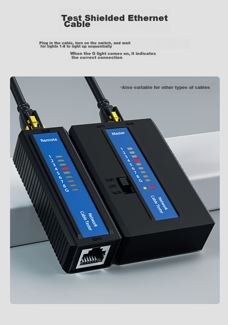 HAILE Network Cable Tester Multi-Function Network/telephone Line Tester Anti-Interference Low-Voltage Voltage-Resistant 63V Can Detect Live Wire Shielded/unshielded Signal Continuity Test HJ-520 6