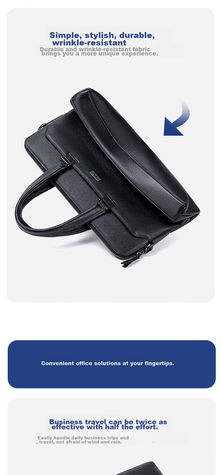 HLA Briefcase, Men's Business Commute Travel Handbag, Laptop Bag, Shoulder Crossbody Travel Backpack 9