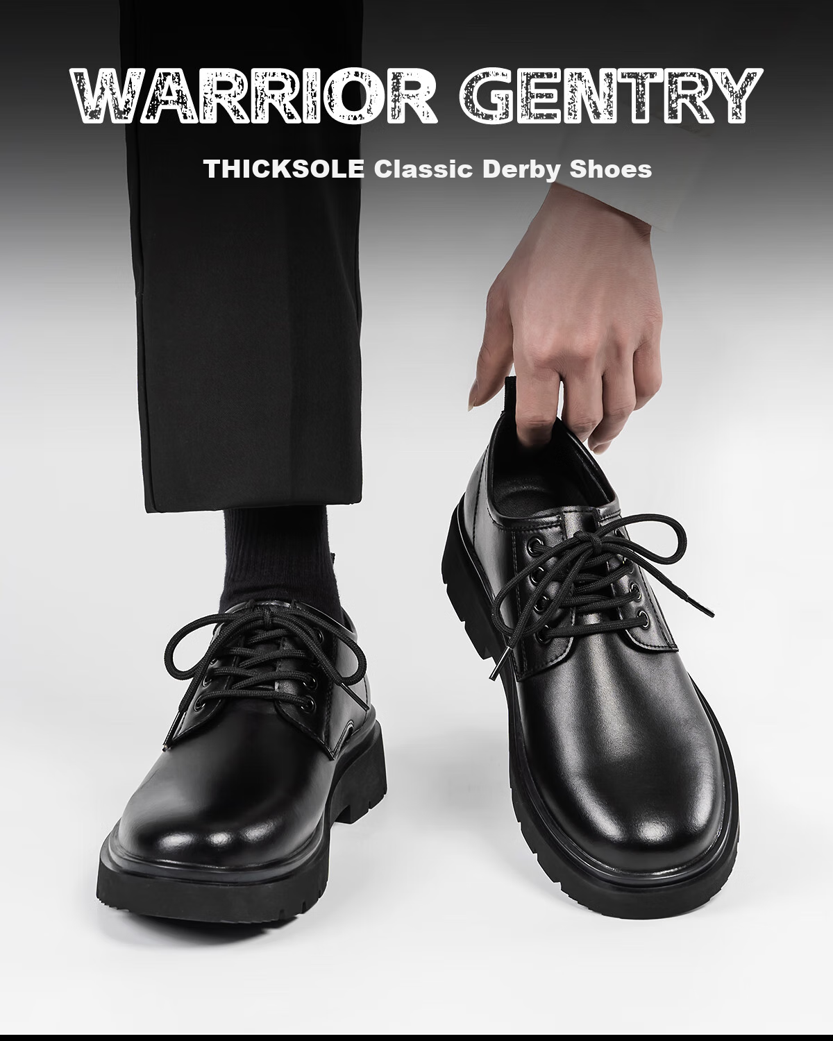 Huili Leather Shoes for Men, Business British Style Derby Shoes, Formal Black Casual Shoes, Lace-Up Soft-Soled Groom Versatile Men's Shoes 1