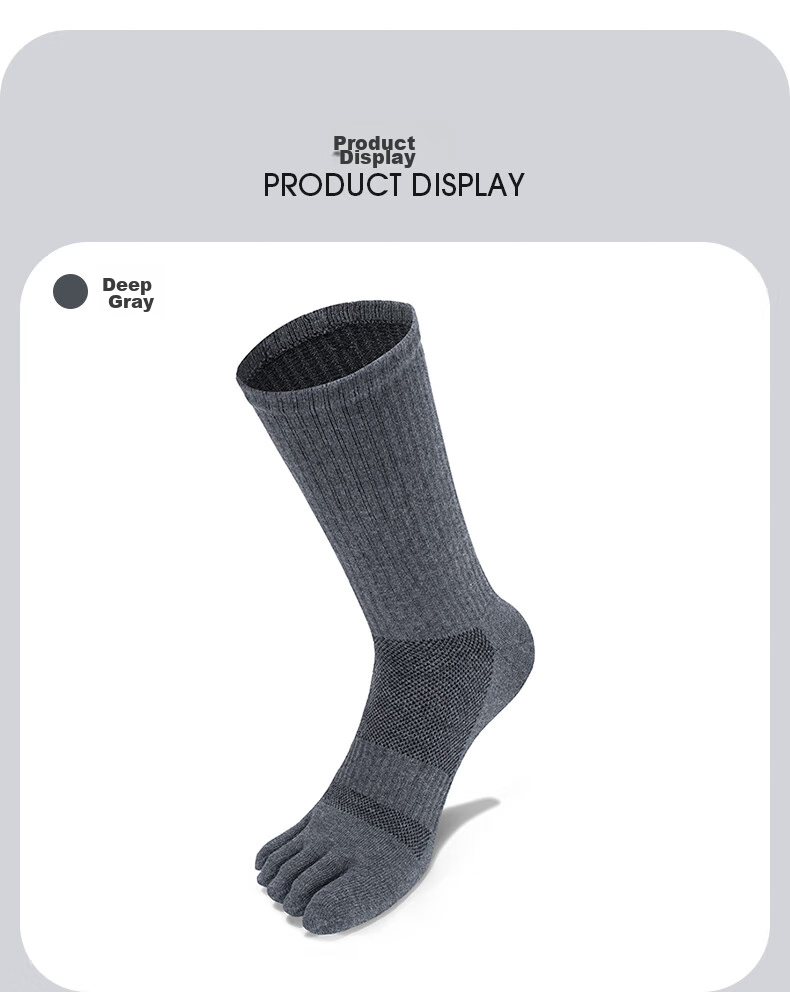 TFO Competition-Grade Outdoor Five-Toe Socks, Durable Breathable Hiking Split-Toe Socks 2202357 Men's Black 11
