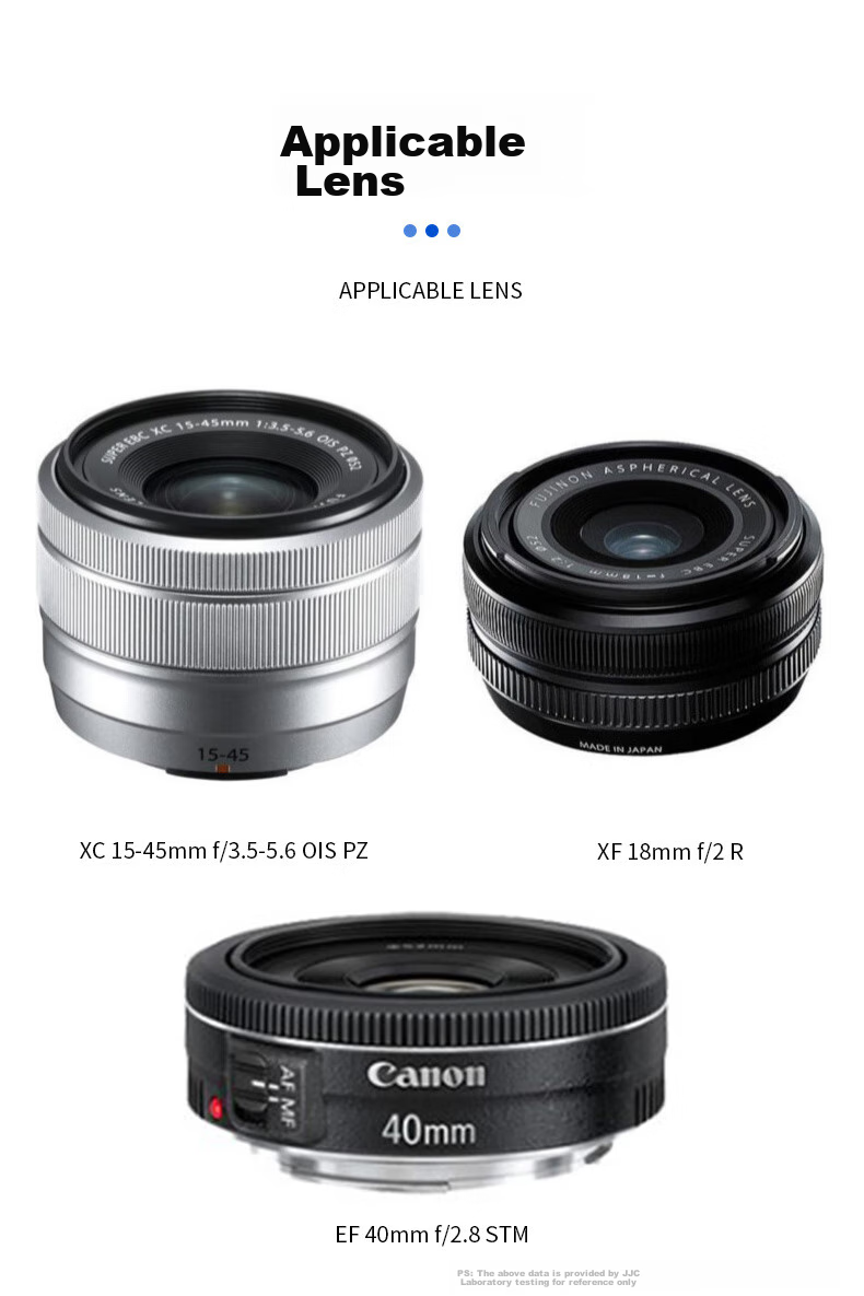 JJC Lens Hood for Fuji XC 15-45/XF 18, Nikon Z 40 f2/Z 28 f2.8 Lenses, Canon EF 40 Mirrorless Camera Accessory 52mm 6