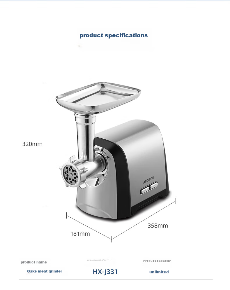 AUX Meat Grinder Sausage Stuffer, Multi-Functional Electric Home And Commercial Use Mincer And Mixer, Meat Chopper, Garlic Crusher, Large 400W Power Sausage Stuffing Machine for Sausages And Sausage Casings 25
