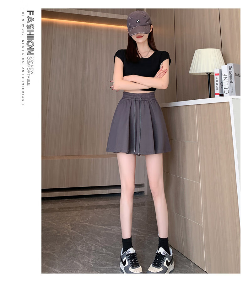 Langsha Women's Summer Ballet Style Loose Dance Sports Wide-Leg Home Pants JK Anti-Exposure Hot Shorts 12