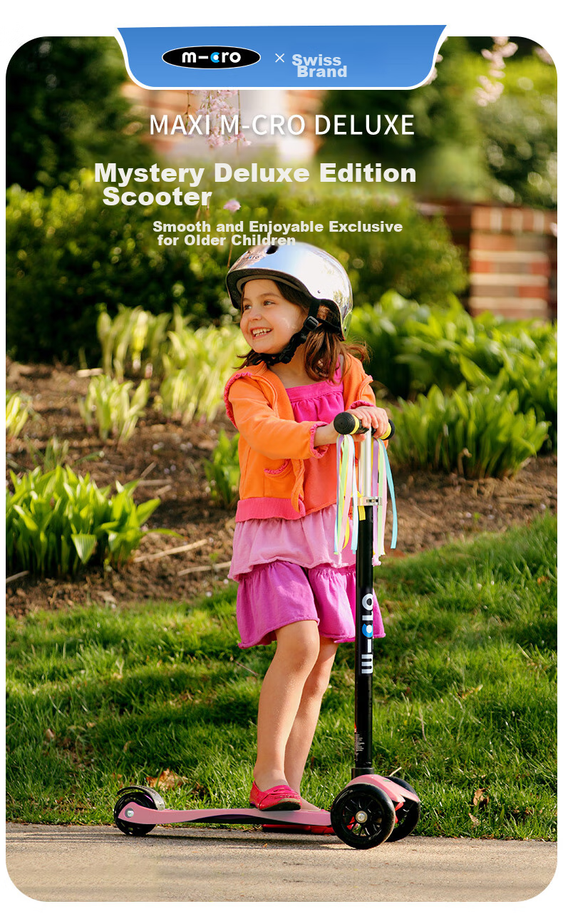 Micro Maiguo Children's Scooter for Ages 6-12, Big Kids' Kick Scooter, Roller Skateboard for 10-Year Children, Pink Color 1